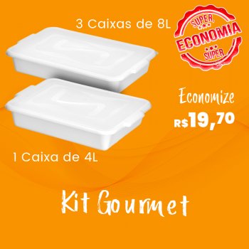 kit Gourmet - 4 Caixas Organizadoras
