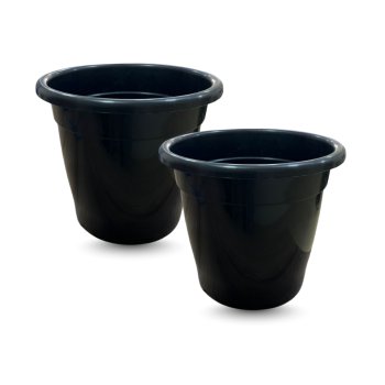 Conjunto c/2 Vasos 31 cm diâmetro - Preto reciclado 11,50l