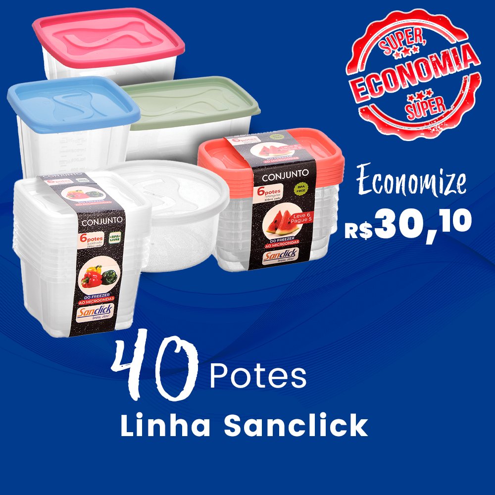 Kit Sanclick - 40 Potes | Plásticos Santana