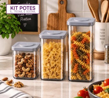 Kit 3 Potes Organizadores Sanvision P M G